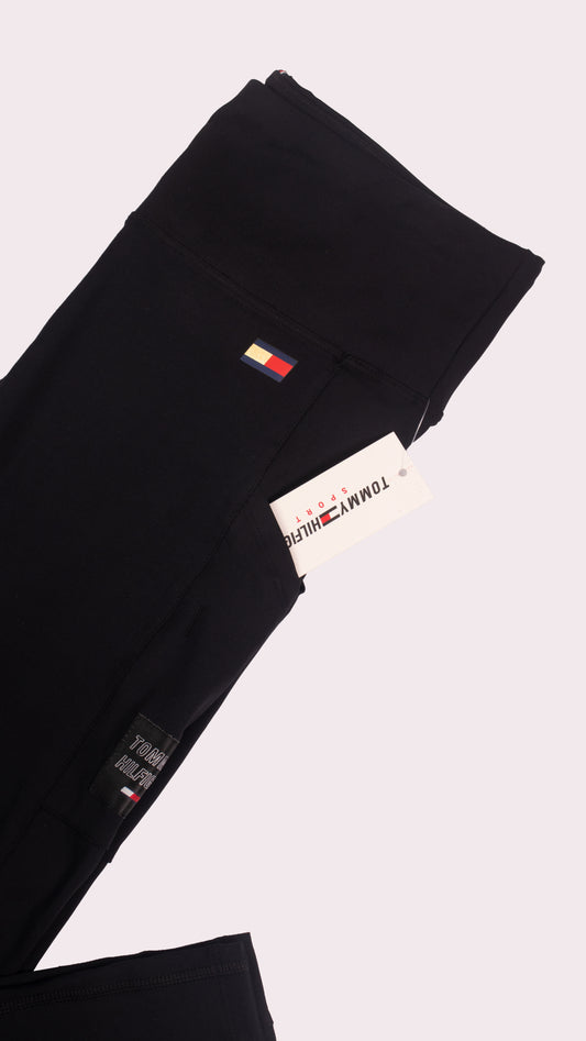 Tommy Hilfiger Women's High Waist Compression and 4 Way Stretch Cozy Peached Interlock Fabric Legging