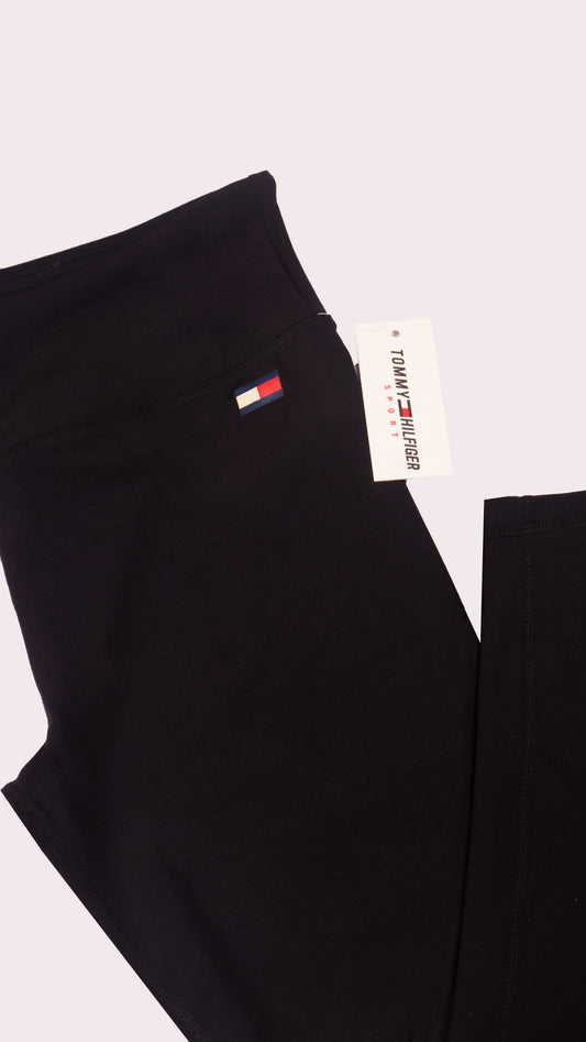 Tommy Hilfiger Women's Mid Waist Compression and 4 Way Stretch Cozy Peached Interlock Fabric Legging