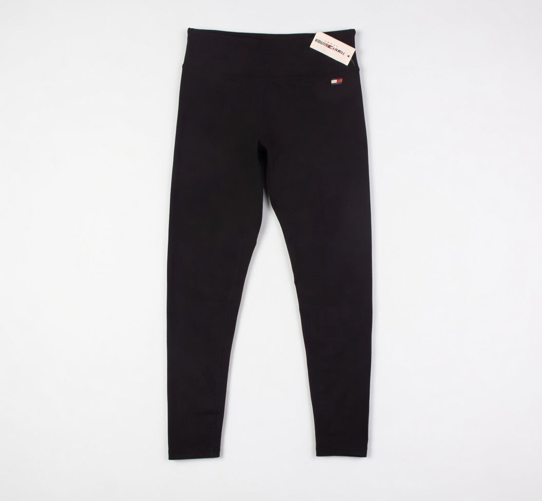 Tommy Hilfiger Women's Mid Waist Compression and 4 Way Stretch Cozy Peached Interlock Fabric Legging